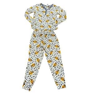 Disney Lion King Simba Leopard Print Soft Fleece Pajama Set Size Small